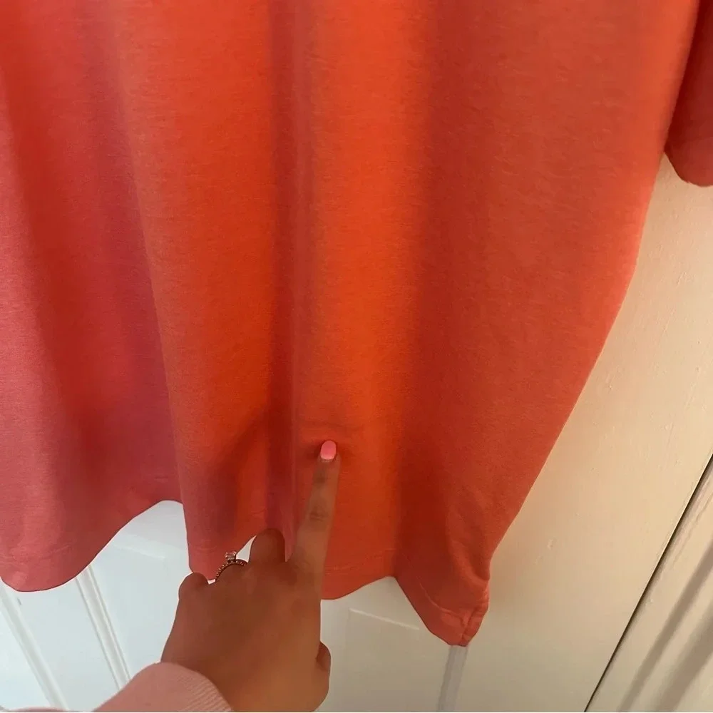 FOOTJOY FJ Men's Peach Golf Polo Shirt Medium Activewear Athletic Pink Orange - Picture 6 of 7